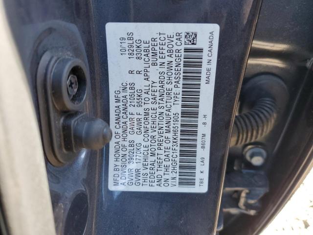 2019 HONDA CIVIC EX - 2HGFC1F3XKH651905