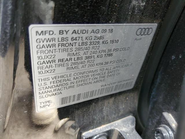 2019 AUDI Q8 PRESTIG WA1CVBF10KD008812