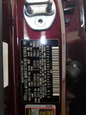 2019 KIA SORENTO SX - 5XYPKDA58KG542258