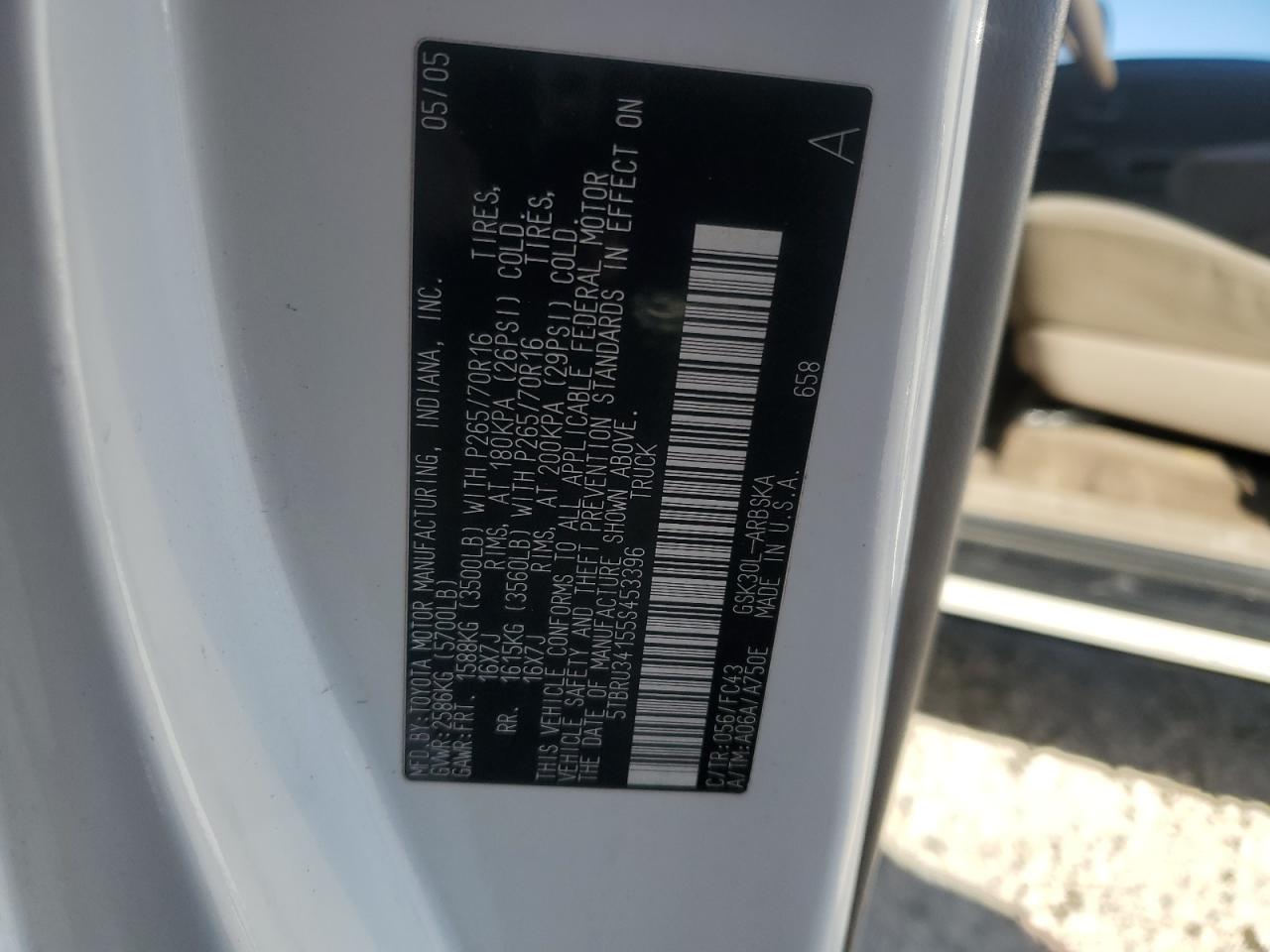 Lot #3111865252 2005 TOYOTA TUNDRA ACC