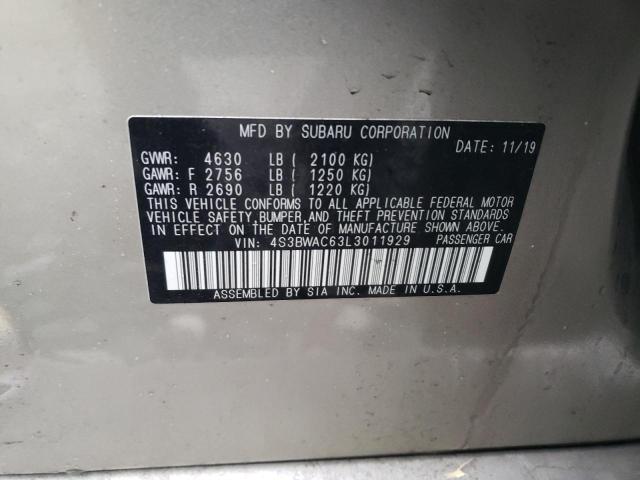 2020 SUBARU LEGACY PRE - 4S3BWAC63L3011929
