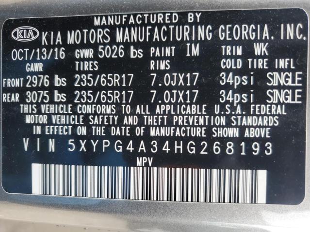 2017 KIA SORENTO LX - 5XYPG4A34HG268193