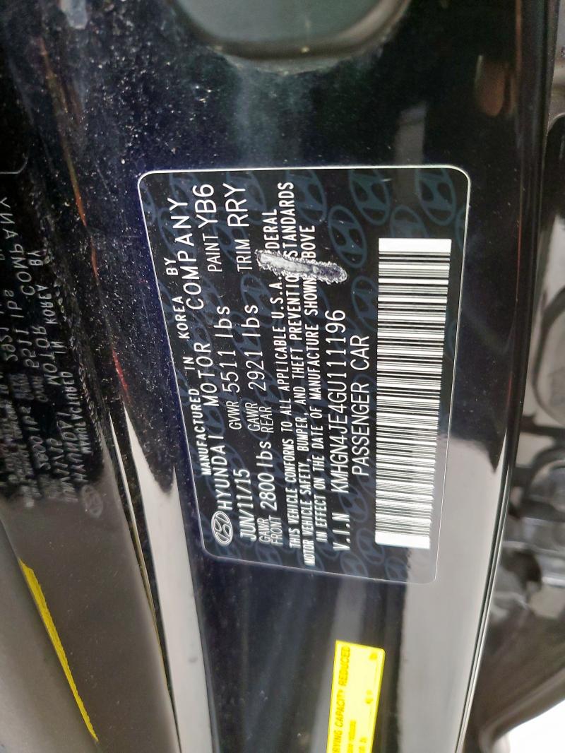 2016 HYUNDAI GENESIS 3. - KMHGN4JE4GU111196