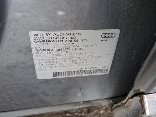 2016 AUDI Q5 PREMIUM - WA1L2AFP2GA027491