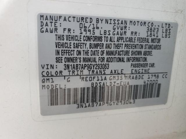 3N1AB7AP9GY293063 2016 NISSAN SENTRA