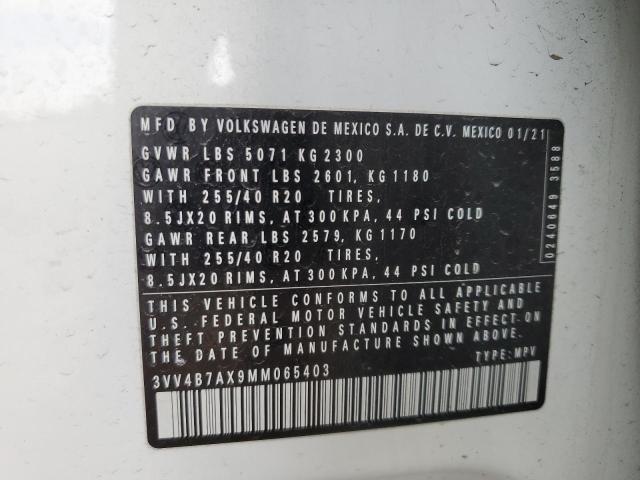 2021 VOLKSWAGEN TIGUAN SEL 3VV4B7AX9MM065403