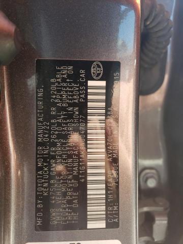 2022 TOYOTA CAMRY SE - 4T1G11AK8NU047077