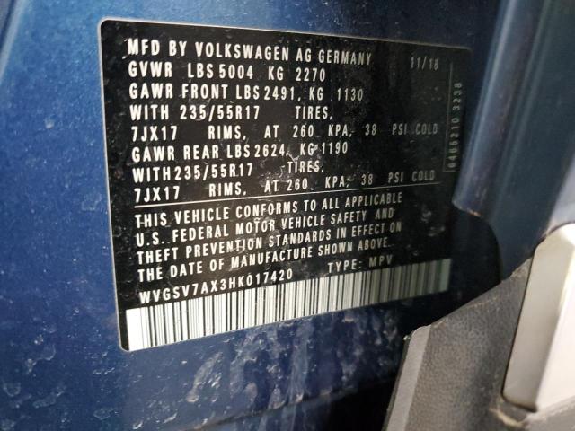 2017 VOLKSWAGEN TIGUAN WOL - WVGSV7AX3HK017420