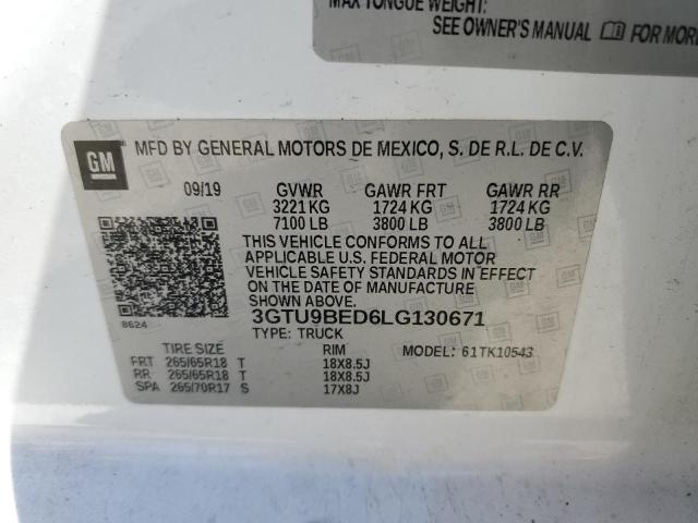 2020 GMC SIERRA K15 - 3GTU9BED6LG130671