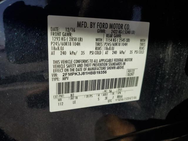 2017 FORD EDGE SEL - 2FMPK3J81HBB19356