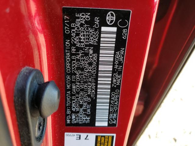 2017 TOYOTA PRIUS PRIM - JTDKARFP1H3039088