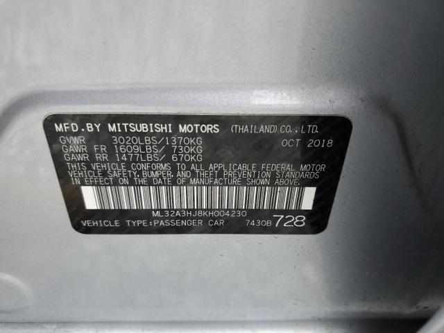 2019 MITSUBISHI MIRAGE ES - ML32A3HJ8KH004230