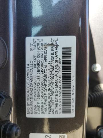 2021 HONDA PILOT SE 5FNYF5H20MB036539