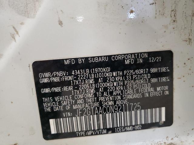 2022 SUBARU CROSSTREK - JF2GTAAC0N9211725