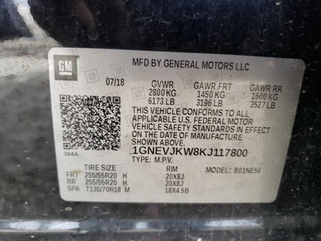 2019 CHEVROLET TRAVERSE H 1GNEVJKW8KJ117800