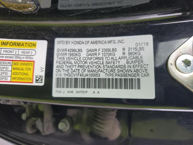 2018 HONDA ACCORD EX - 1HGCV1F4XJA100053