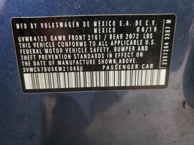 2019 VOLKSWAGEN JETTA S - 3VWC57BU5KM210680