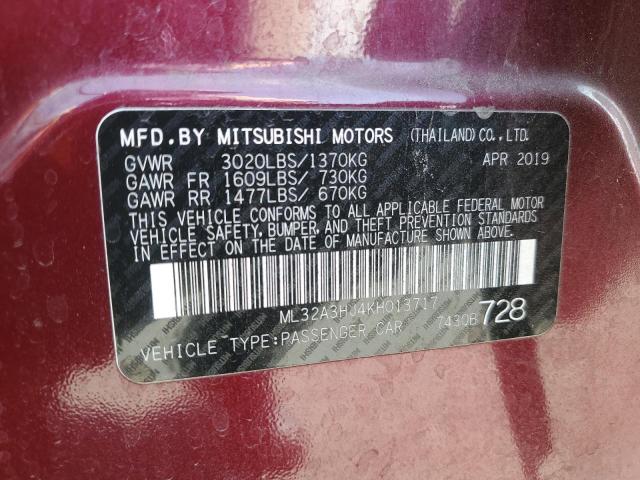 2019 MITSUBISHI MIRAGE ES - ML32A3HJ4KH013717