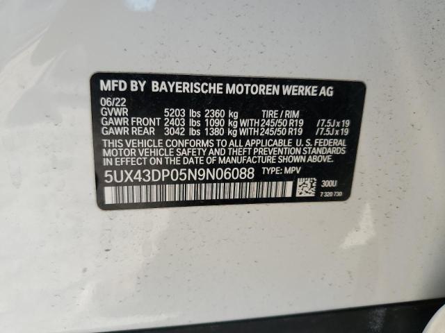 2022 BMW X3 SDRIVE3 - 5UX43DP05N9N06088