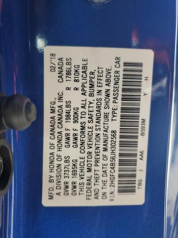 2018 HONDA CIVIC LX - 2HGFC4B56JH302568