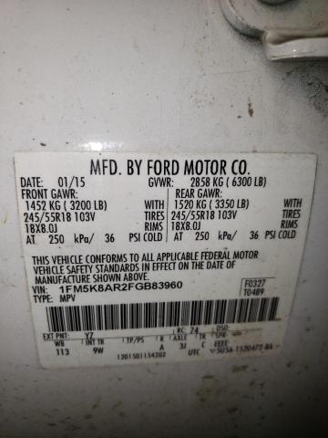 2015 FORD EXPLORER P - 1FM5K8AR2FGB83960