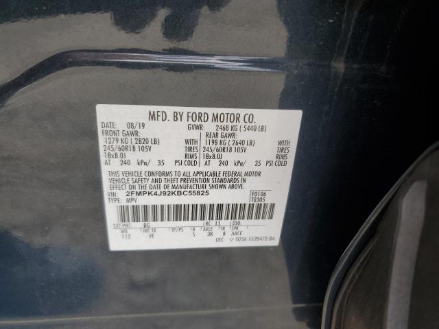 2019 FORD EDGE SEL - 2FMPK4J92KBC55825