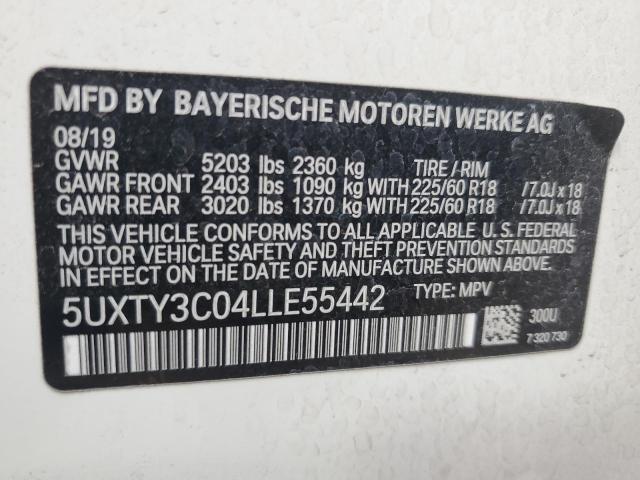2020 BMW X3 SDRIVE3 - 5UXTY3C04LLE55442