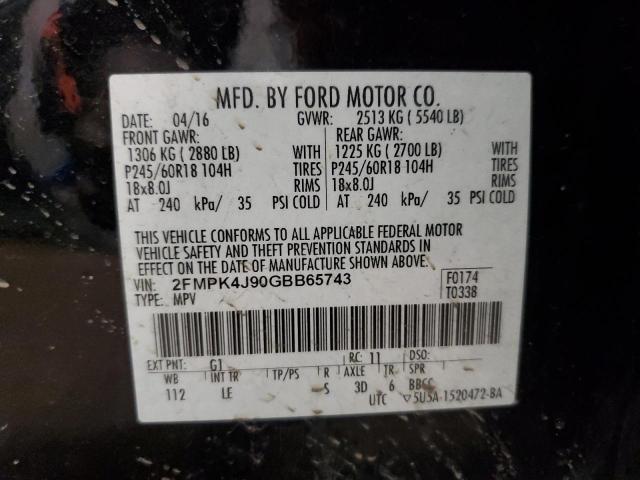 2016 FORD EDGE SEL - 2FMPK4J90GBB65743