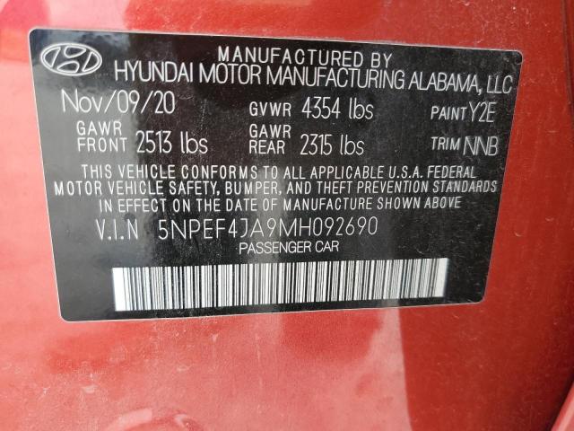 2021 HYUNDAI SONATA SEL - 5NPEF4JA9MH092690