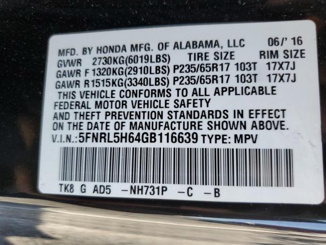 2016 HONDA ODYSSEY EX - 5FNRL5H64GB116639