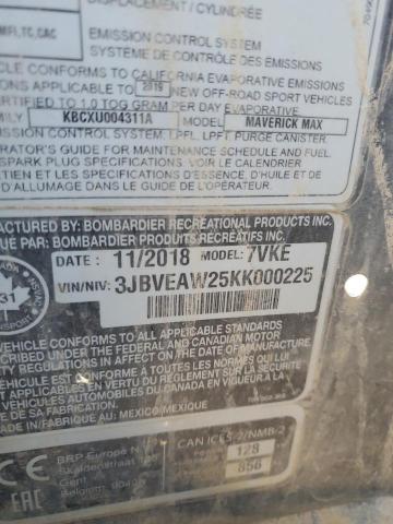 2019 CAN-AM MAVERICK X 3JBVEAW25KK000225
