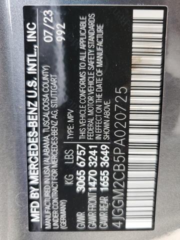 2023 MERCEDES-BENZ EQE SUV 50 4JGGM2CB5PA020725