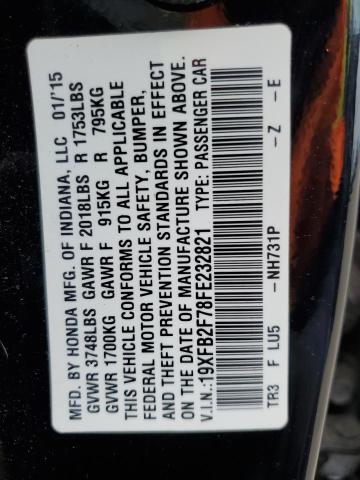 2015 HONDA CIVIC SE 19XFB2F78FE232821