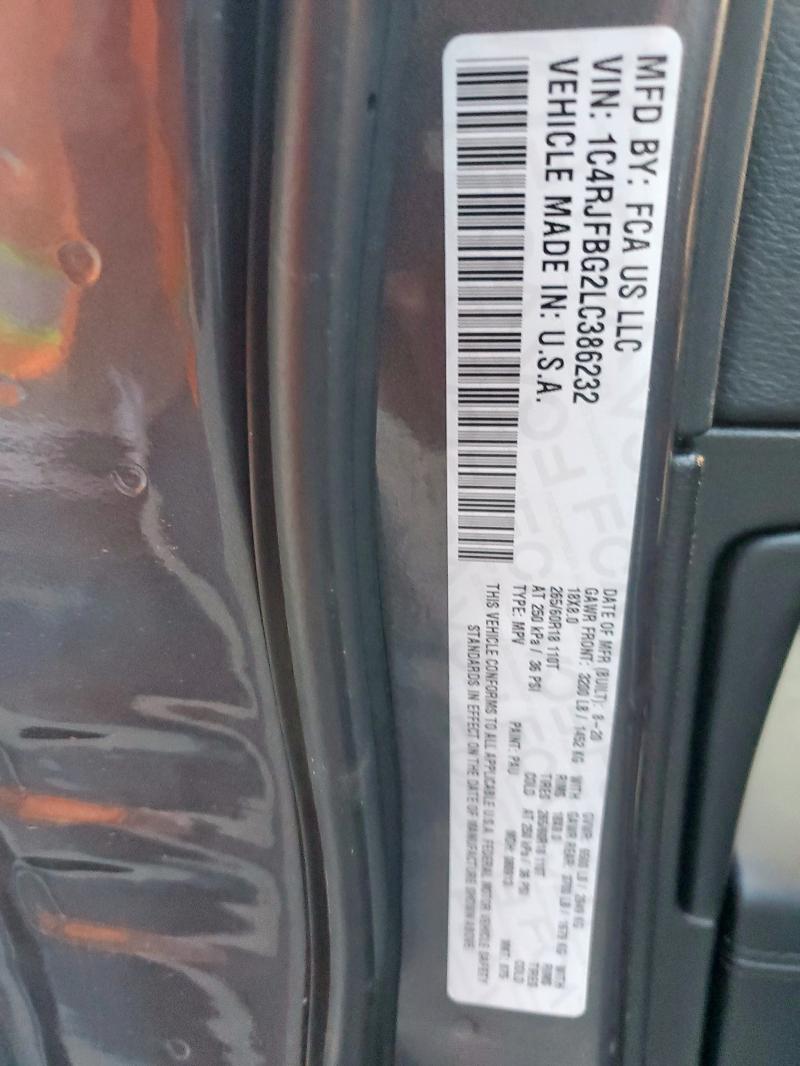 2020 JEEP GRAND CHER - 1C4RJFBG2LC386232