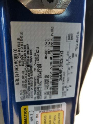 2017 FORD FUSION SE - 3FA6P0PU3HR280853