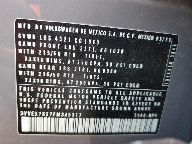 2023 VOLKSWAGEN TAOS SE 3VVEX7B27PM345317