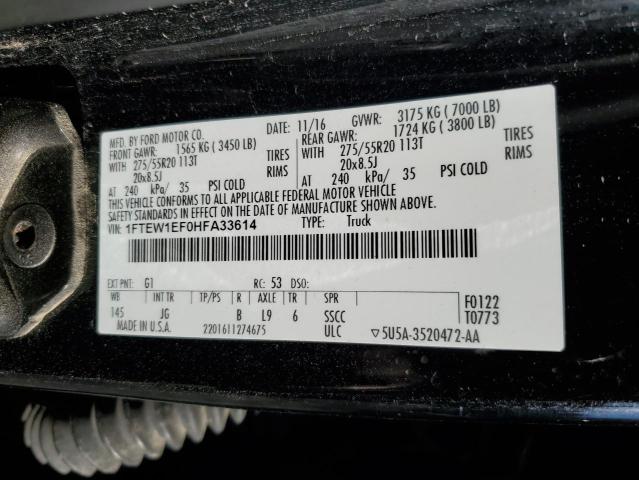 2017 FORD F150 SUPER - 1FTEW1EF0HFA33614