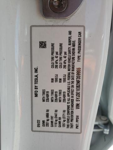 2022 TESLA MODEL 3 - 5YJ3E1EB2NF359955