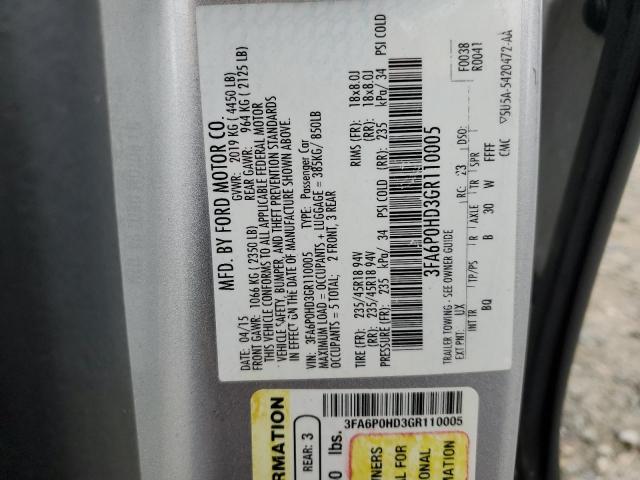 2016 FORD FUSION SE - 3FA6P0HD3GR110005