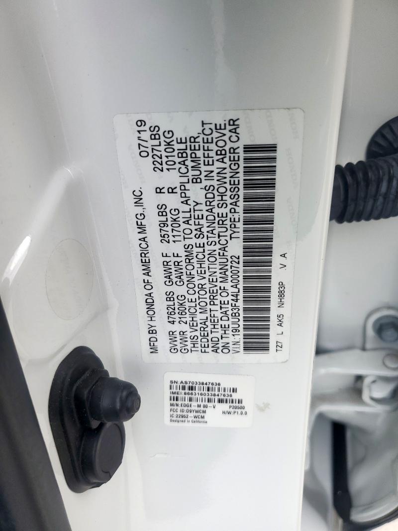 2020 ACURA TLX TECHNO 19UUB3F44LA000722