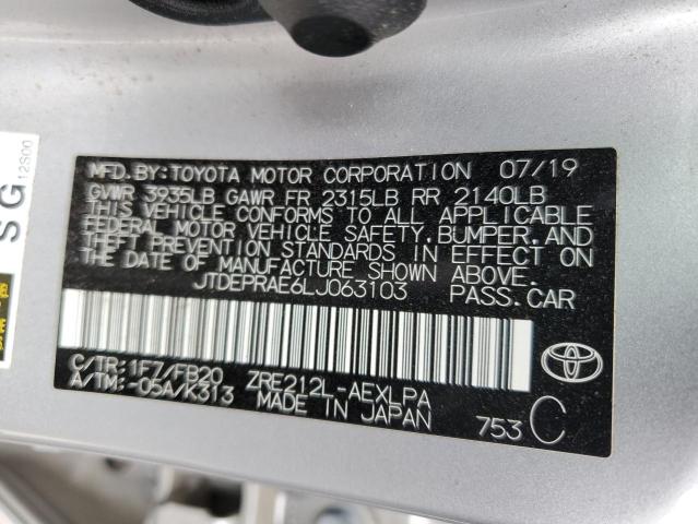 2020 TOYOTA COROLLA LE - JTDEPRAE6LJ063103