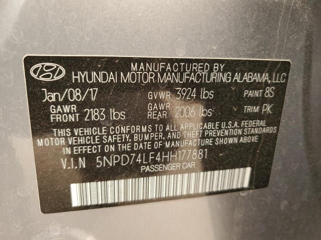 2017 HYUNDAI ELANTRA SE - 5NPD74LF4HH177881