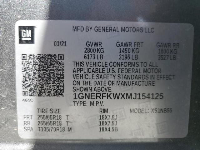 2021 CHEVROLET TRAVERSE L - 1GNERFKWXMJ154125