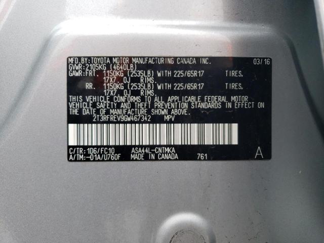 2016 TOYOTA RAV4 XLE - 2T3RFREV9GW467342