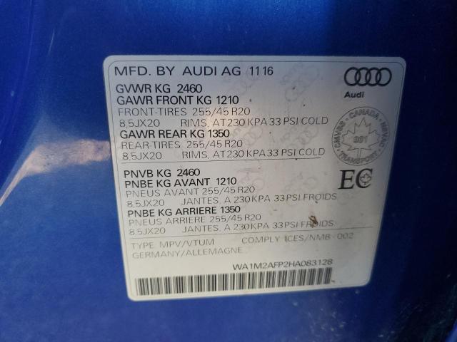 2017 AUDI Q5 PREMIUM - WA1M2AFP2HA083128