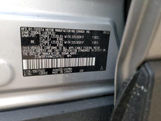 2022 TOYOTA RAV4 XLE - 2T3W1RFV4NW225670