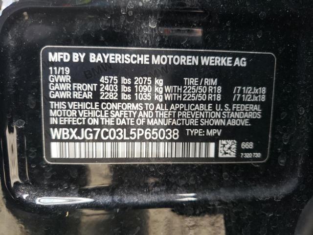 2020 BMW X1 SDRIVE2 WBXJG7C03L5P65038