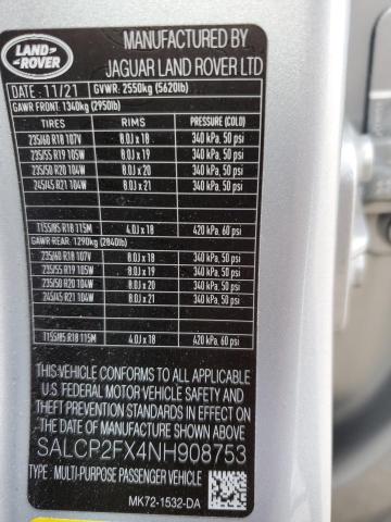 2022 LAND ROVER DISCOVERY - SALCP2FX4NH908753