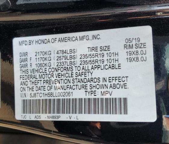 2020 ACURA RDX TECHNO - 5J8TC1H58LL002061