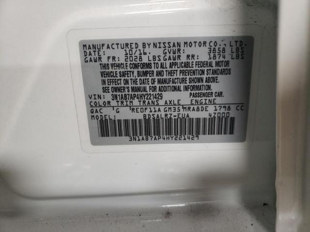 2017 NISSAN SENTRA S - 3N1AB7AP4HY221429